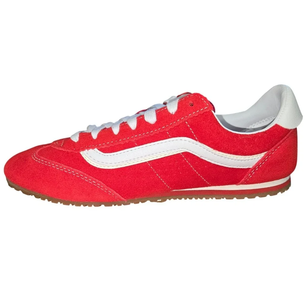 Vans Serio Super Lowpro Racing Red White Suede Sneakers Mens 7.5 W 9